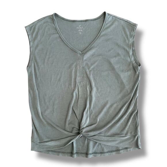 Freely Active Tank Top Small Green Twist Knot Hem Lightweight - Picture 1 of 6